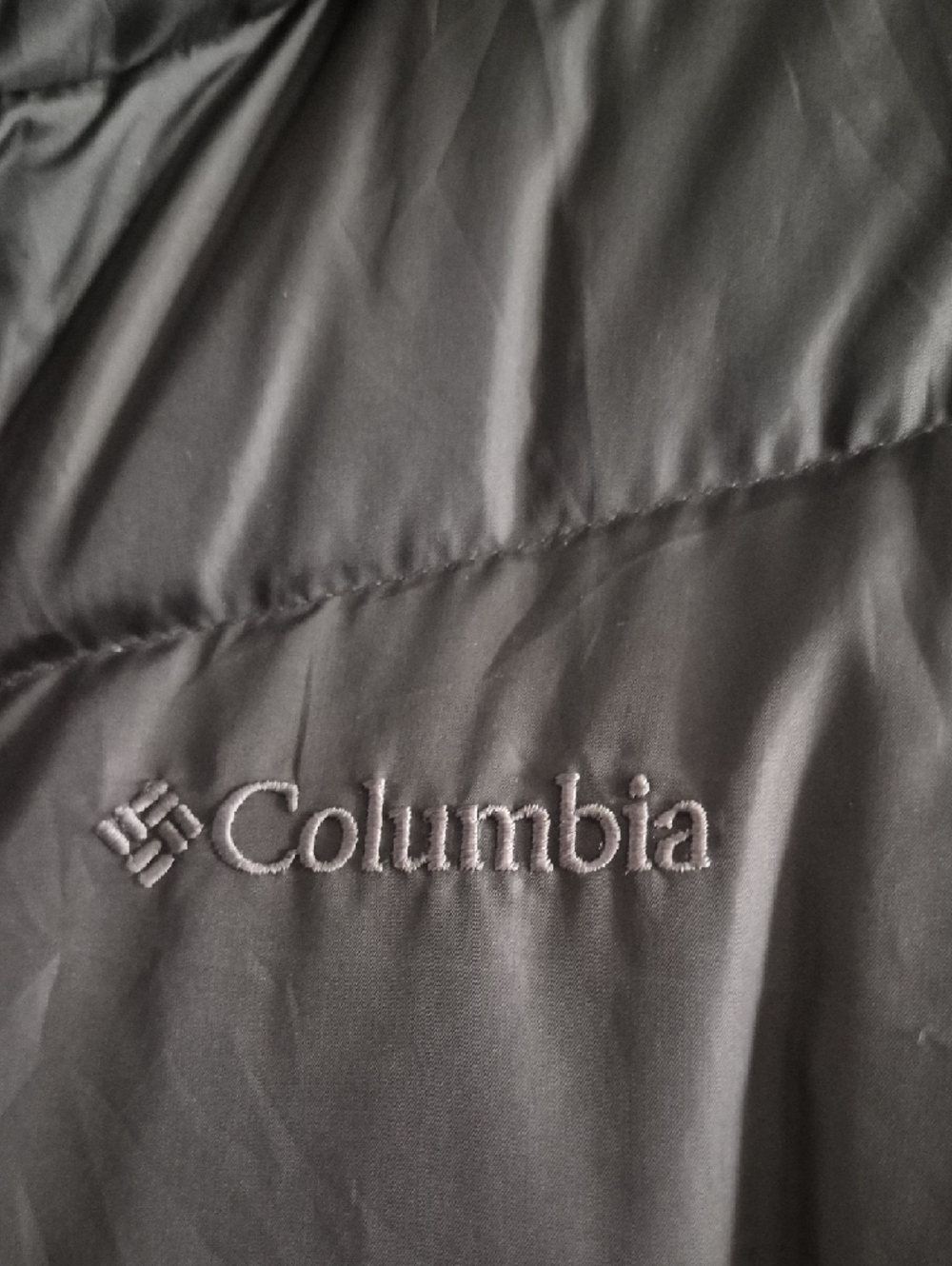 Columbia Gray Long Quilted Puffer Coat with Hood - Picture 3 of 5